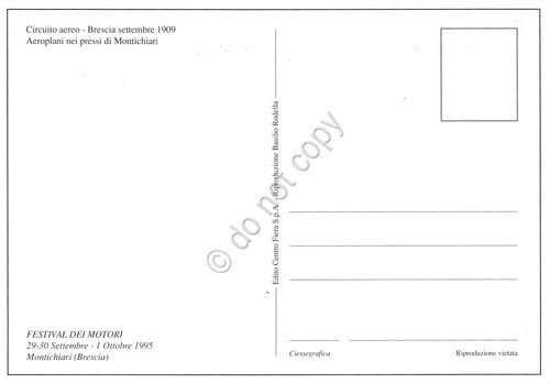 Cartolina Montichiari Festival dei motori 1995 circuito aereo del 1909
