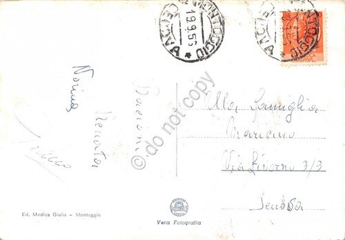 Cartolina Montoggio Frazione Taverna e villini 1956