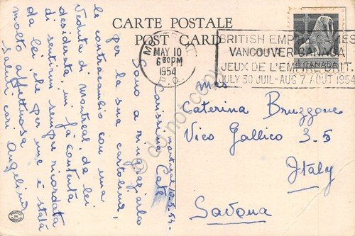 Cartolina Montreal Canada St Catherine Street West 1954