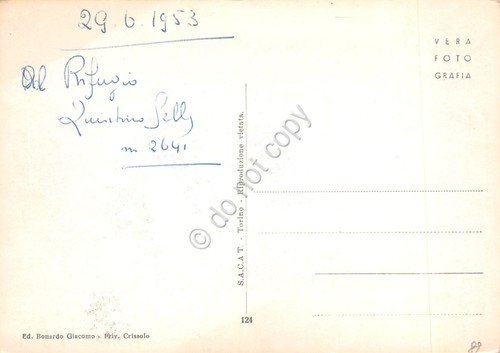 Cartolina Monviso con rifugio Quintino Sella 1953