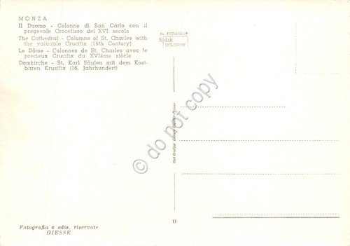 Cartolina Monza Duomo Colonne San Carlo e Crocefisso (Milano) | Immagine Gallery 2