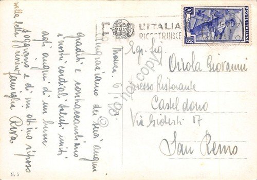 Cartolina Monza Santuario santa Maria delle Grazie 1957