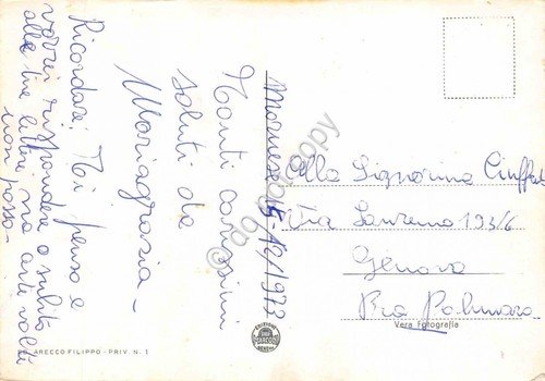 Cartolina Mornese la Chiesa 1973