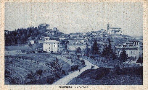 Cartolina Mornese panorama animata anni '20