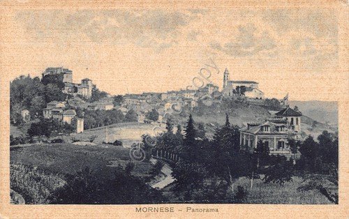 Cartolina Mornese panorama collina anni '20