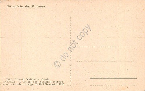 Cartolina Mornese panorama collina anni '20