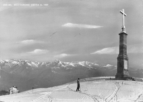 Cartolina Mottarone Vetta animata Crocifisso Ed. Brunner