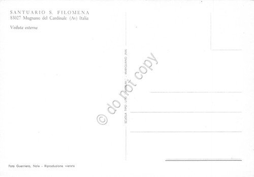 Cartolina Mugnano del Cardinale Santuario S. Filomena esterno