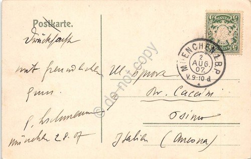 Cartolina Munchen Promenadenplatz 1907 | Immagine Gallery 2