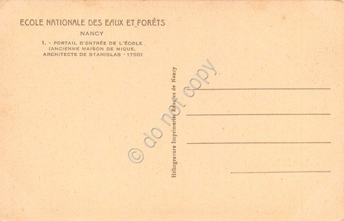 Cartolina Nancy Ecole Nationale des Eaux et Forets Portail d'entree