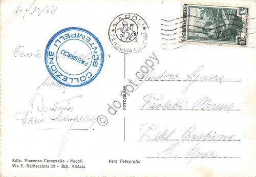 Cartolina Napoli Marechiaro barche 1953
