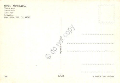 Cartolina Napoli panorama aereo edizioni SAR