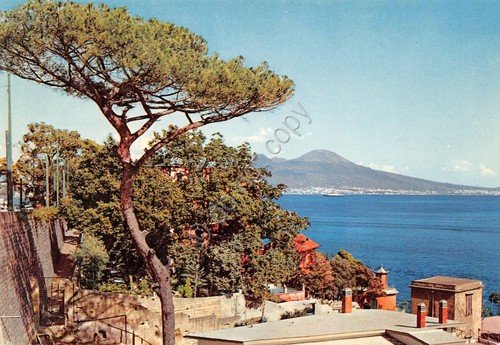 Cartolina Napoli Panorama con tetti e mare edizioni SAR