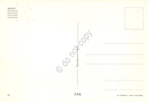 Cartolina Napoli Panorama con tetti e mare edizioni SAR