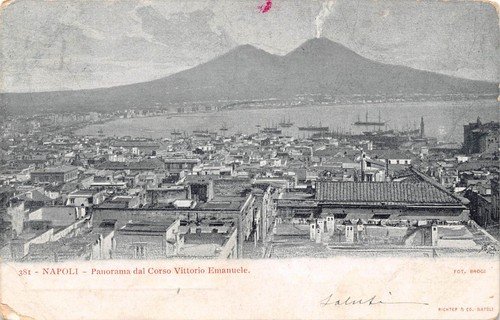 Cartolina Napoli Panorama da Corso V. Emanuele 1901 | Immagine Gallery 1