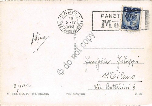 Cartolina Napoli Panorama dal Vomero 1950