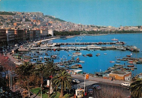 Cartolina Napoli Panorama distributore Shell