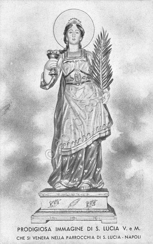 Cartolina Napoli Parrocchia S. Lucia immagine di Santa Lucia
