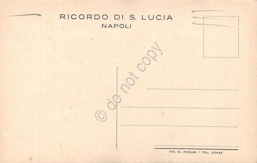 Cartolina Napoli Parrocchia S. Lucia immagine di Santa Lucia
