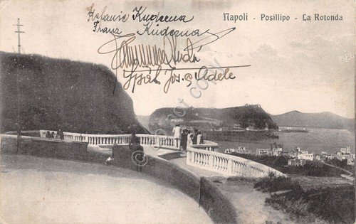 Cartolina Napoli Posillipo La Rotonda 1929
