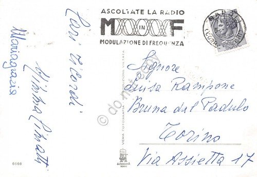 Cartolina Napoli Posillipo timbro a targhetta ascoltate la radio 1958 | Immagine principale