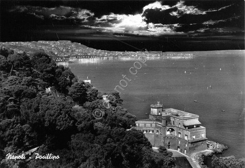 Cartolina Napoli Posillipo timbro a targhetta ascoltate la radio 1958 | Immagine Gallery 2