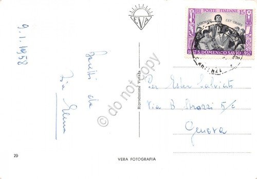 Cartolina Napoli Riviera di Chiaia e Villa Comunale 1958