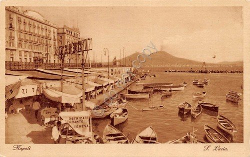 Cartolina Napoli S. Lucia ristorante Zi Teresa animata barche anni … | Immagine principale