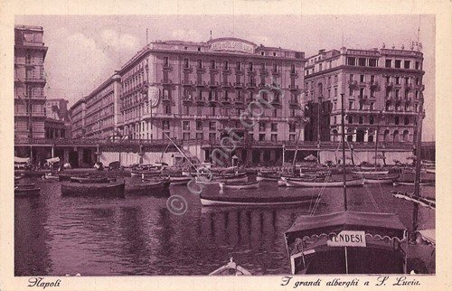 Cartolina Napoli Santa Lucia Grandi Alberghi 1933 | Immagine principale