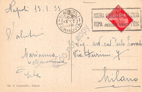 Cartolina Napoli Santa Lucia Grandi Alberghi 1933 | Immagine Gallery 2