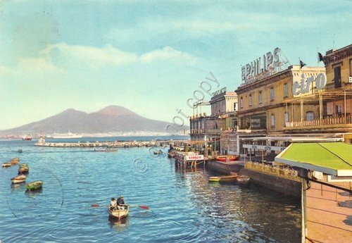 Cartolina Napoli Santa Lucia ristoranti sul mare insegna Philips 1971 | Immagine principale