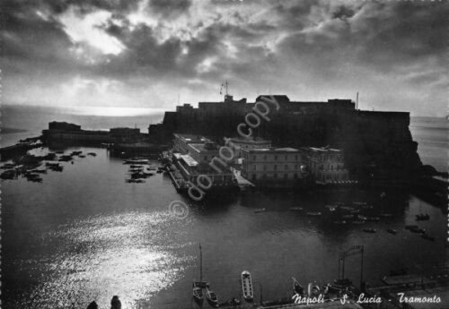 Cartolina Napoli Santa Lucia Tramonto Ed SAF | Immagine principale