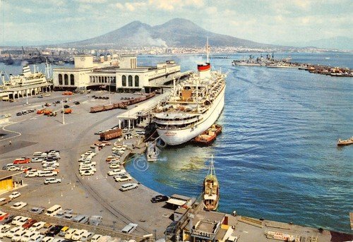 Cartolina Napoli Stazione Marittima Porto nave auto edizioni SAR