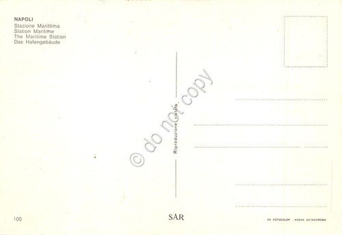 Cartolina Napoli Stazione Marittima Porto nave auto edizioni SAR