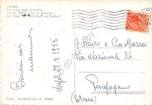 Cartolina Napoli Vesuvio da Mergellina porto barche auto 1955 | Immagine Gallery 2