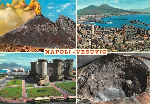 Cartolina Napoli Vesuvio vedute varie 1969