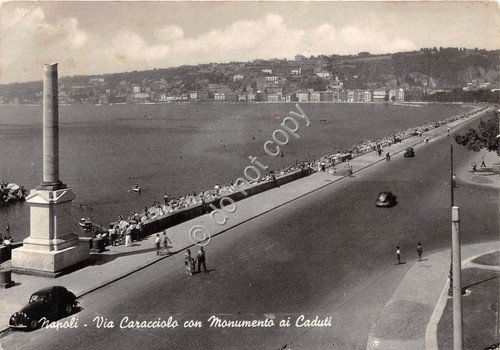 Cartolina Napoli Via Caracciolo Monumento ai Caduti 1960 | Immagine principale