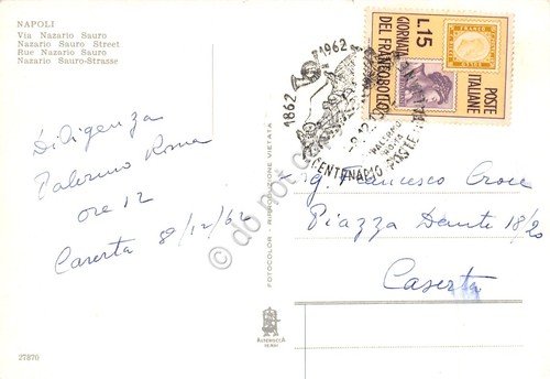 Cartolina Napoli Via Nazario Sauro 1962 | Immagine Gallery 2