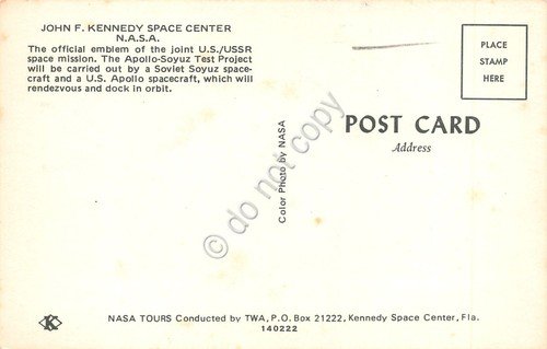 Cartolina NASA emblema ufficiale US/USSR missione spaziale | Immagine Gallery 2