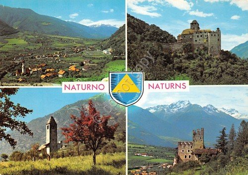 Cartolina Naturno vedute varie con stemma 1974 (Bolzano) | Immagine principale
