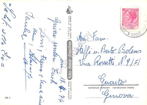 Cartolina Naturno vedute varie con stemma 1974 (Bolzano)