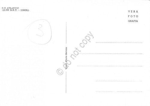 Cartolina Nave Atlantic in mare