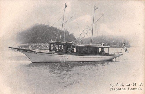 Cartolina Nave Barca Naphtha Launch Stelson N.Y. | Immagine principale