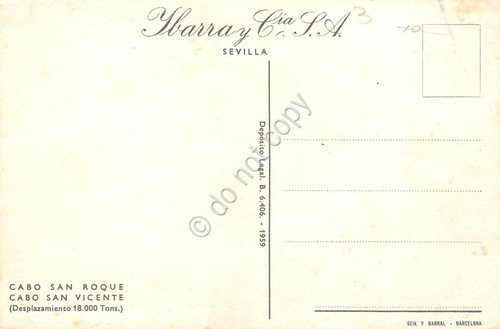 Cartolina Nave Cabo San Rocque Cabo San Vicente