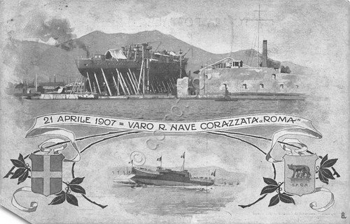 Cartolina Nave Corazzata Roma Varo 1907 | Immagine Gallery 1