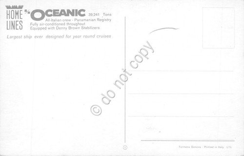 Cartolina Nave da crociera Oceanic Home lines