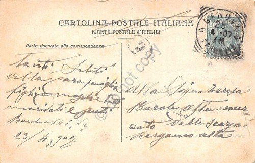 Cartolina Nave Lucedio e corazzata Panorama del Molo di Genova …