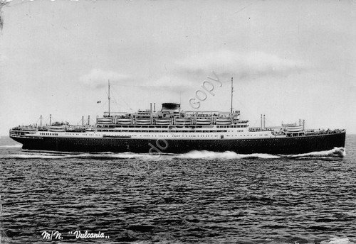 Cartolina Nave MN Vulcania 1956
