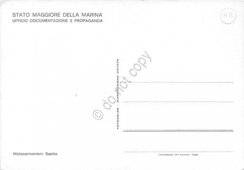 Cartolina Nave Motocannoniere Saetta Marina Militare | Immagine Gallery 2