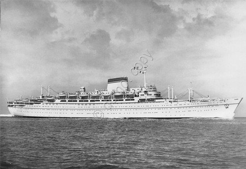 Cartolina Nave Motonave Augustus Italia Soc Navigazione